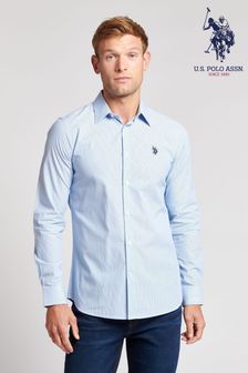 U.S. Polo Assn. Blue Formal Micro Stripe Shirt