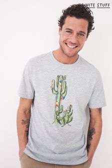 White Stuff Grey Cactus Graphic T-Shirt