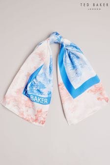 Ted Baker Shali Blue New Romantic Printed Silk Square Scarf