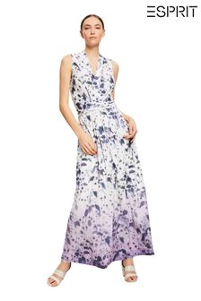 Esprit Off-White Jersey Floral Printed Dress