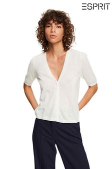 Esprit Off-White Short Sleeve Cardigan
