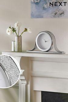 Silver Ella Mantel Clock (T90971) | £40