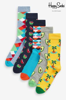 HS By Happy Socks Natural Tropical Vibes Socks 5 Pack
