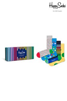 Happy Socks Blue Colourful Classics Socks Gift Set 4 Pack