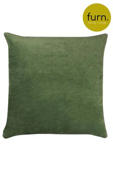 furn. Eucalyptus Green Tanda Cotton Velvet Cushion