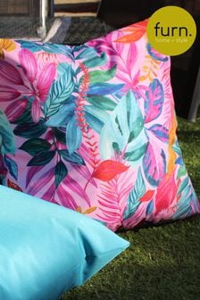 Furn Multi Psychadelic Jungle Water Resistant Outdoor Cushion