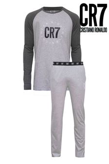 CR7 Men's Grey Long Sleeve Pyjama Set