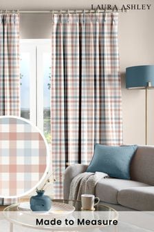 Blush Pink Cove Check Made To Measure Curtains