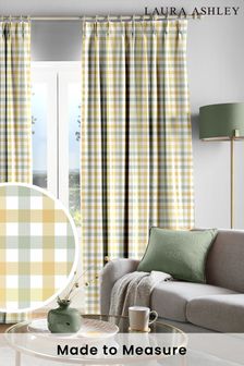 Ochre Yellow Cove Check Made To Measure Curtains