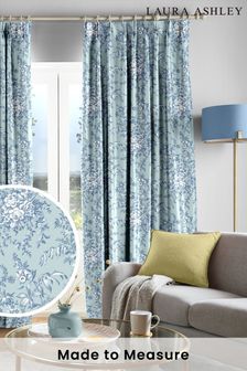 Laura Ashley Sky Blue Picardie Made To Measure Curtains