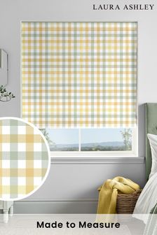 Laura Ashley Yellow Cove Check Made To Measure Roman Blind