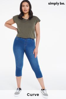 Simply Be Mid Blue Amber Crop Jeggings
