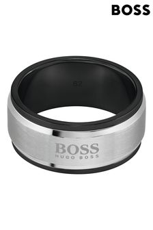 Boss Mens Black ID Ring