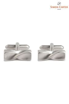 Simon Carter Silver Brushed Twisted Log Cufflinks (T93557) | £35