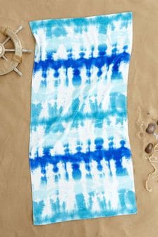 Pineapple Elephant Teal Blue Hermosa Tie Dye Cotton Beach Towel