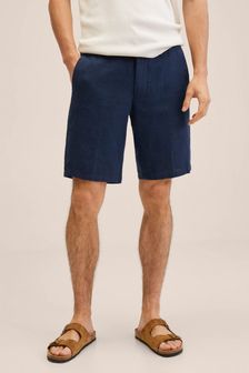 Mango Blue 100% Linen Shorts