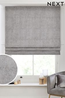 Light Silver Grey Ready Made Heavyweight Chenille Lined Blinds (T94433) | £45 - £100