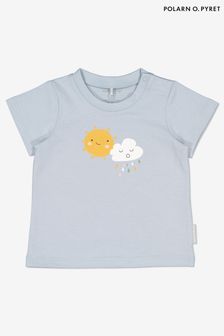 Polarn O. Pyret Blue Organic Cotton Cloud Print T-Shirt