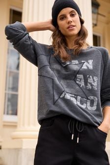 Charcoal Grey San Francisco Star Graphic Sweatshirt (T94893) | £28