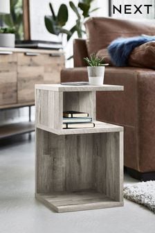 Round Side Table Simple End Table for Small Spaces White Sofa Table Nightstand for Living Room Wood Look 