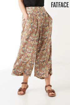 FatFace Shirwell Brown Paisley Crop Trousers