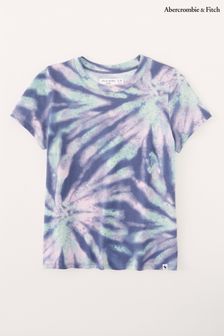 Abercrombie & Fitch Pink/Blue Tie Dye Crew Neck T-Shirt