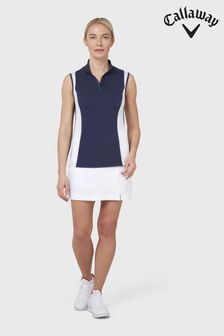 Callaway  Blue Golf Colourblock Sleeveless Polo Shirt