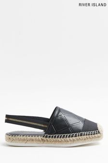 River Island Black With Closed Toe Sling Espadrilles