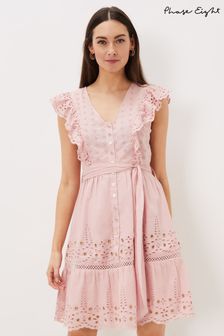 Phase Eight Pink Illa Broderie Eyelet Dress