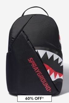 Sprayground Kids Angle Ghost Shark Backpack in Black