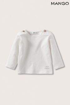 Mango White 100% Cotton T-Shirt