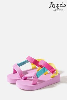 Angels by Accessorize Girls Pink Colourblock Trekker Sandals