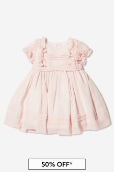 Patachou Baby Girls Chiffon Ruffle Dress in Pink