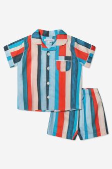 Desmond & Dempsey Unisex Cotton Short Pyjamas in Blue