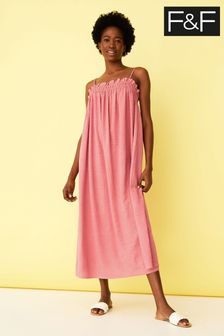 F&F Pink Strappy Midi Sun Dress