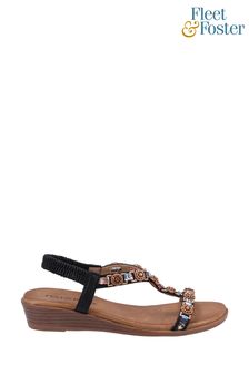 Fleet & Foster Black Braga Summer Sandals (T98101) | £38