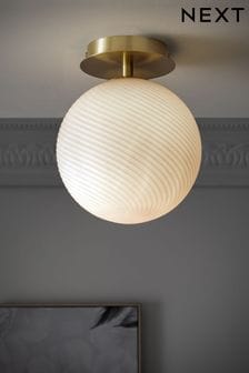 Brass Bromma Flush Ceiling Light Also Suitable For Bathrooms (T98555) | £55