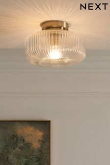 Brass Lexington Flush Fitting Ceiling Light (T98618) | £60