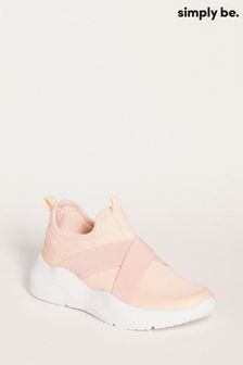 Simply Be Pink Elasticated Upper Wide Fit Trainers
