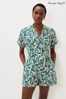 Phase Eight Green Lissa Palm Print Playsuit