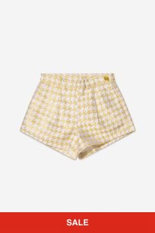 Angels Face Girls Houndstooth Shorts in White