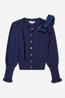 Angels Face Girls Cotton Dorchester Cardigan in Navy