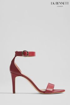 L.K. Bennett Red Leather Single Strap Sandals