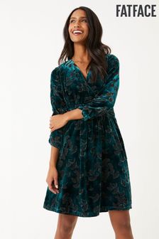 FatFace Green Claudia Devore Dress (TNY762) | £85