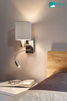 Eglo Pasteri Fabric Wall Lamp With Reading Light (TV2298) | £59