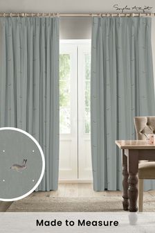 Sophie Allport Teal Blue Hare Made To Measure Curtains