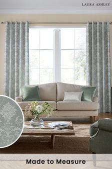 Laura Ashley Grey Josette Woven Made To Measure Curtains