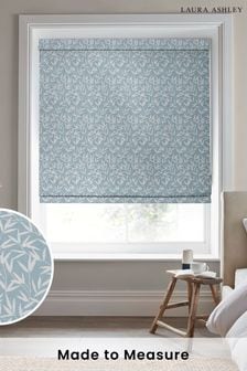 Steel Blue Willow Leaf Chenille Made To Measure Roman Blind