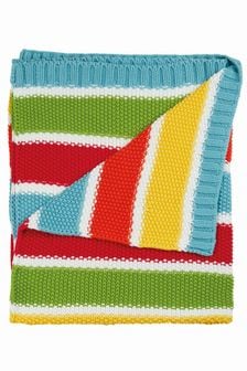 Frugi Natural Organic Rainbow Stripe Blanket