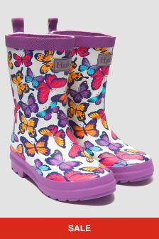 Hatley Kids & Baby Girls Cream Kaleidoscope Butterflies Matte Rain Boots
